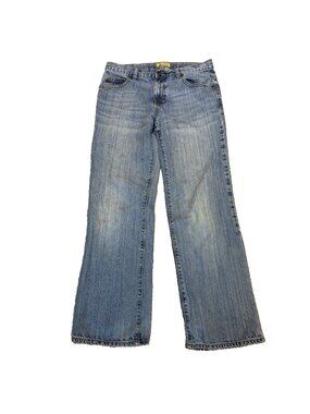 Old Navy Boys Loose Fit Boot Cut Jeans Size 16 Husky Light Wash Adjustable Waist